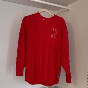 Disneyland red cable knit Spirit Jersey sweater